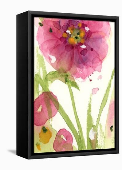 Pink Wildflower-Dawn Derman-Framed Stretched Canvas