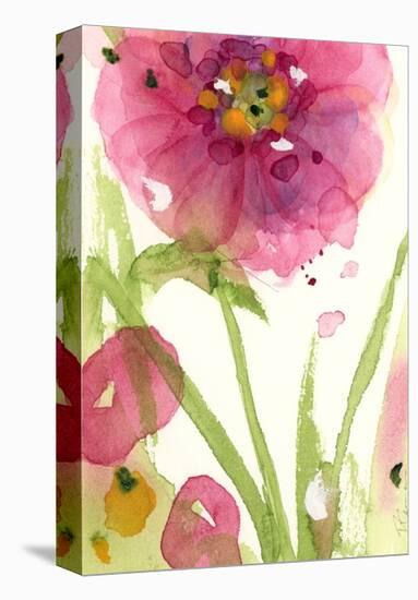 Pink Wildflower-Dawn Derman-Stretched Canvas