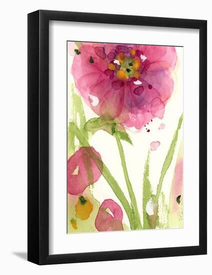 Pink Wildflower-Dawn Derman-Framed Art Print