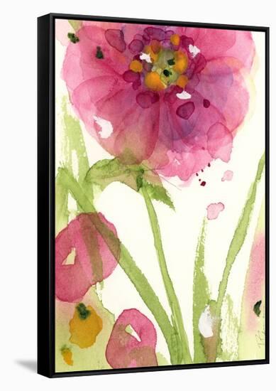 Pink Wildflower-Dawn Derman-Framed Stretched Canvas