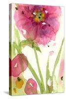 Pink Wildflower-Dawn Derman-Stretched Canvas