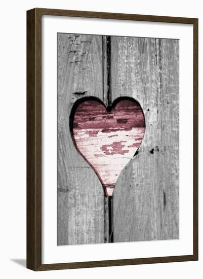 Pink Woodcut Heart II-Gail Peck-Framed Photographic Print