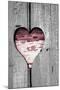 Pink Woodcut Heart II-Gail Peck-Mounted Photographic Print