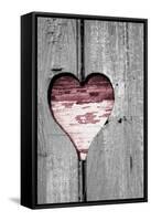 Pink Woodcut Heart II-Gail Peck-Framed Stretched Canvas