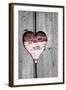 Pink Woodcut Heart II-Gail Peck-Framed Photo