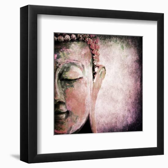 Pinkish Sgrafitto Buddha-null-Framed Art Print