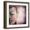 Pinkish Sgrafitto Buddha-null-Framed Art Print