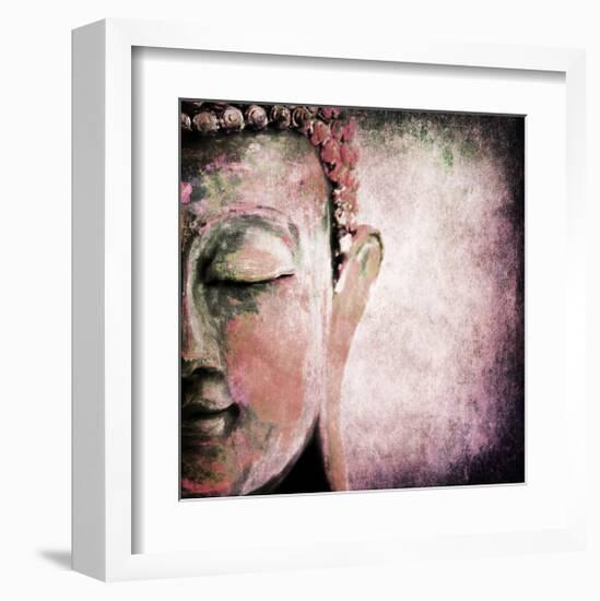 Pinkish Sgrafitto Buddha-null-Framed Art Print