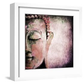 Pinkish Sgrafitto Buddha-null-Framed Art Print