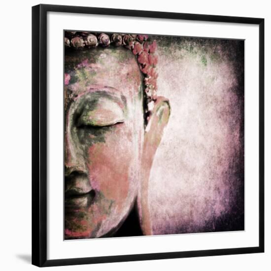 Pinkish Sgrafitto Buddha-null-Framed Art Print