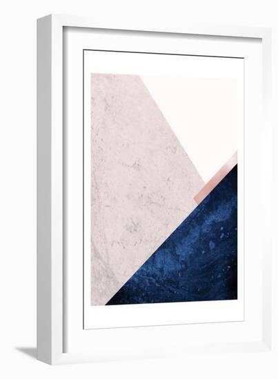 PinkNavy Mountains 1-Urban Epiphany-Framed Art Print