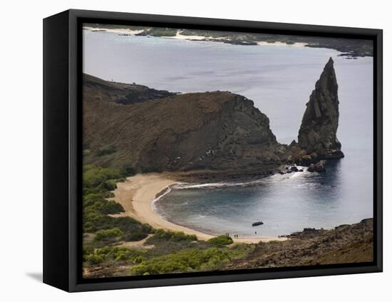Pinnacle and Beach, Bartolome Island, Galapagos, Ecuador-Rolf Richardson-Framed Stretched Canvas