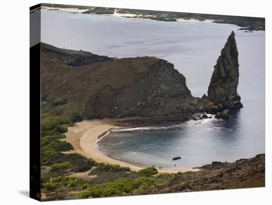 Pinnacle and Beach, Bartolome Island, Galapagos, Ecuador-Rolf Richardson-Stretched Canvas