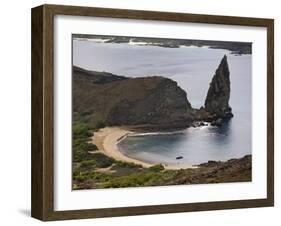 Pinnacle and Beach, Bartolome Island, Galapagos, Ecuador-Rolf Richardson-Framed Photographic Print