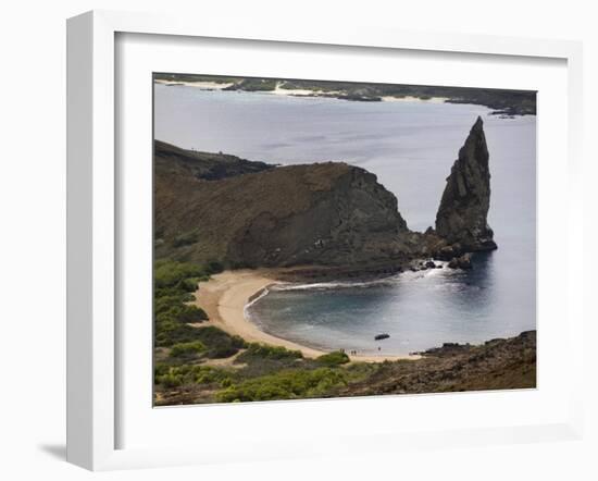 Pinnacle and Beach, Bartolome Island, Galapagos, Ecuador-Rolf Richardson-Framed Photographic Print