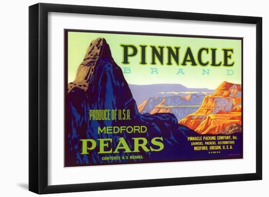 Pinnacle Pear Label-null-Framed Art Print