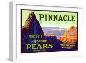 Pinnacle Pear Label-null-Framed Art Print