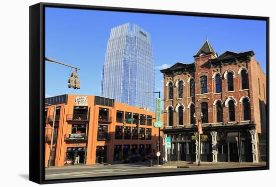 Pinnacle Tower and Broadway Street, Nashville, Tennessee, United States of America, North America-Richard Cummins-Framed Stretched Canvas