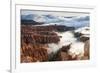 Pinnacles and Hoodoos with Fog Extending into Clouds of a Partial Temperature Inversion-Eleanor-Framed Photographic Print