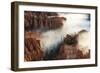 Pinnacles and Hoodoos with Fog Extending into Clouds of a Partial Temperature Inversion-Eleanor Scriven-Framed Photographic Print