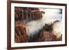 Pinnacles and Hoodoos with Fog Extending into Clouds of a Partial Temperature Inversion-Eleanor Scriven-Framed Photographic Print