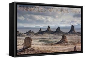 Pinnacles National Park, California - Grey Sky-Lantern Press-Framed Stretched Canvas