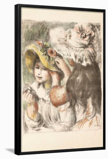 Pinning the Hat. Pierre Auguste Renoir (French, 1841-1919); printed by Auguste Clot (French, 185...-Pierre-Auguste Renoir-Framed Poster