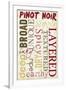 Pinot Noir Typography-Lantern Press-Framed Art Print