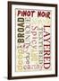 Pinot Noir Typography-Lantern Press-Framed Art Print