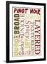 Pinot Noir Typography-Lantern Press-Framed Art Print