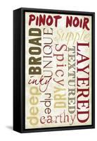 Pinot Noir Typography-Lantern Press-Framed Stretched Canvas