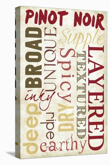 Pinot Noir Typography-Lantern Press-Stretched Canvas