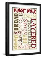 Pinot Noir Typography-Lantern Press-Framed Art Print