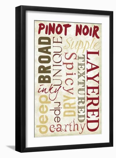 Pinot Noir Typography-Lantern Press-Framed Art Print