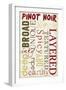 Pinot Noir Typography-Lantern Press-Framed Art Print