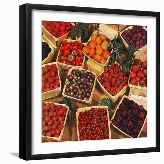 "Pints of Fruit and Berries,"July 1, 1949-J.c. Allen-Framed Giclee Print