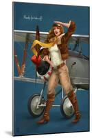 Pinup Girl Aviator - Ready for Take Off!-Lantern Press-Mounted Art Print