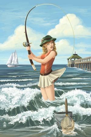 Pinup Girl Fishing