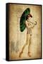 Pinup Girl in the Shade-GI ArtLab-Framed Stretched Canvas