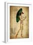 Pinup Girl in the Shade-GI ArtLab-Framed Premium Giclee Print