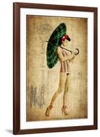 Pinup Girl in the Shade-GI ArtLab-Framed Giclee Print