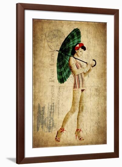 Pinup Girl in the Shade-GI ArtLab-Framed Giclee Print