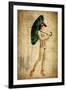 Pinup Girl in the Shade-GI ArtLab-Framed Giclee Print