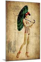 Pinup Girl in the Shade-GI ArtLab-Mounted Giclee Print