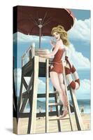 Pinup Girl Lifeguard-Lantern Press-Stretched Canvas