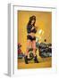 Pinup Girl Police Officer-Lantern Press-Framed Art Print