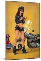 Pinup Girl Police Officer-Lantern Press-Mounted Art Print