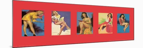 Pinup Girls III-unknown Pruitt-Mounted Premium Giclee Print