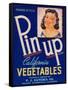 Pinup Vegetable Label - Watsonville, CA-Lantern Press-Framed Stretched Canvas
