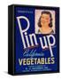 Pinup Vegetable Label - Watsonville, CA-Lantern Press-Framed Stretched Canvas